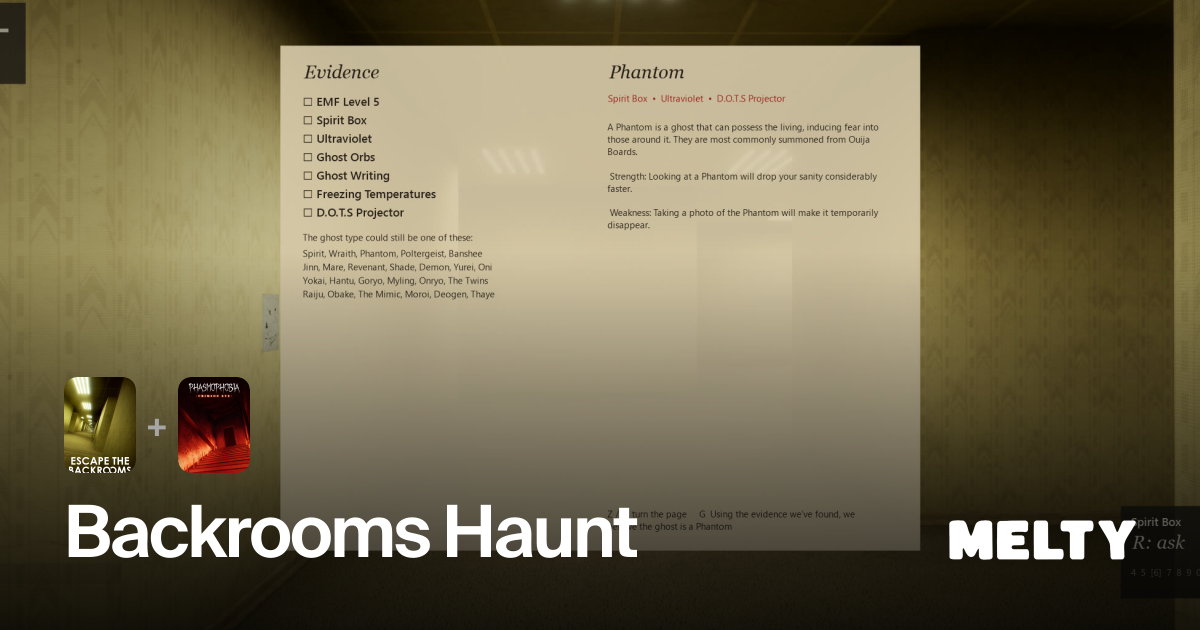 Backrooms Haunt for Escape the Backrooms + Phasmophobia · Melty
